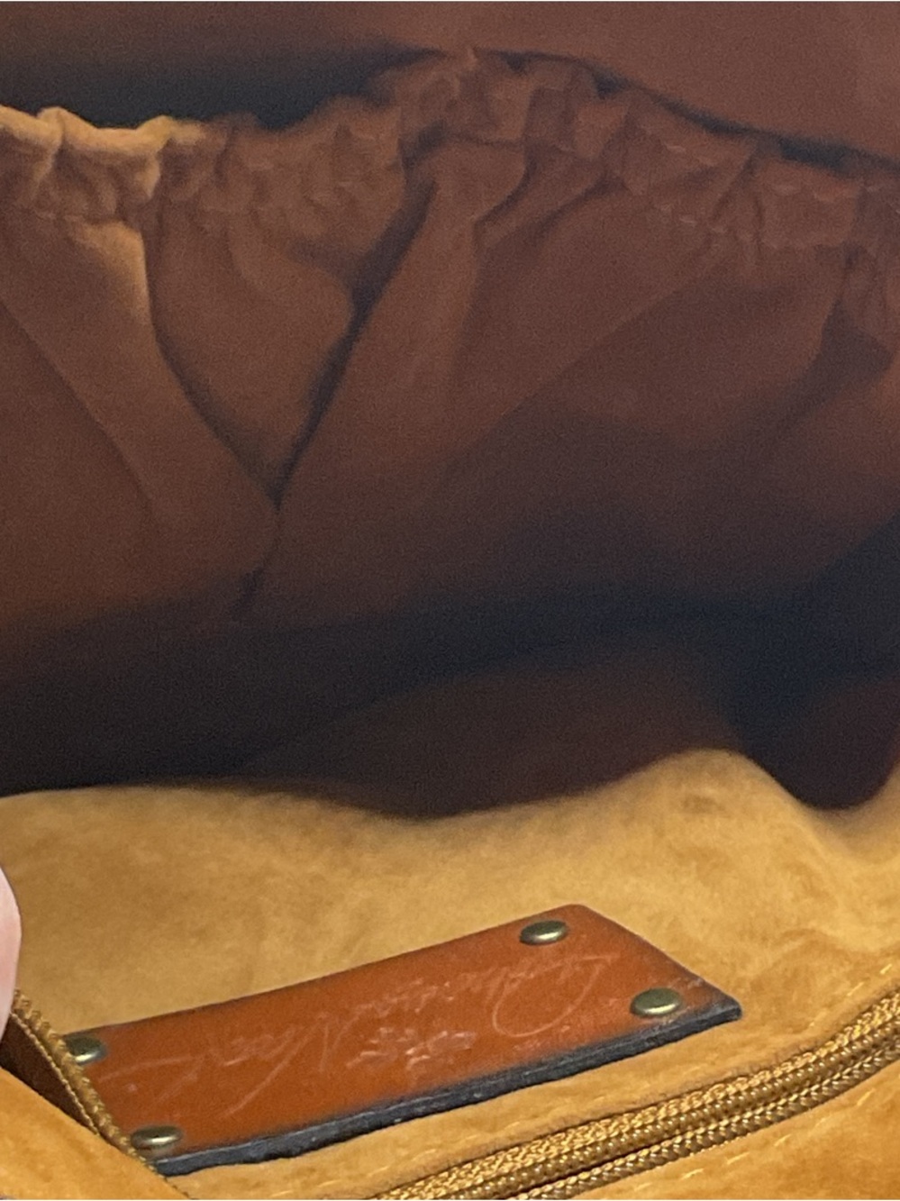 Patricia Nash Smooth Tan Leather Wristlet Clutch - Picture 12 of 14